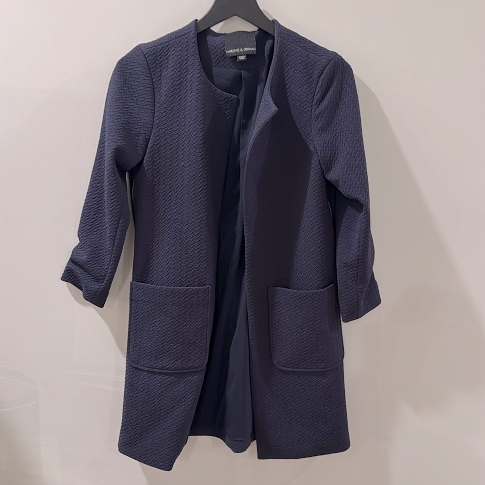 Harlowe & Graham Navy Textured Jacket